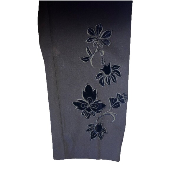 John Mark Pants XL Black NEW Embroidered Floral  Pant  Legs $109 Retail - Picture 6 of 7
